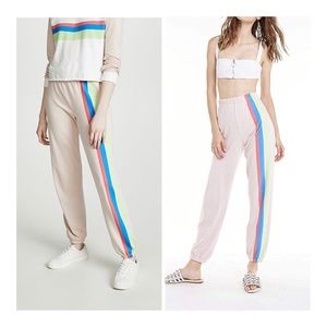 WILDFOX Striped Beach Sweatpants Size Medium NWT